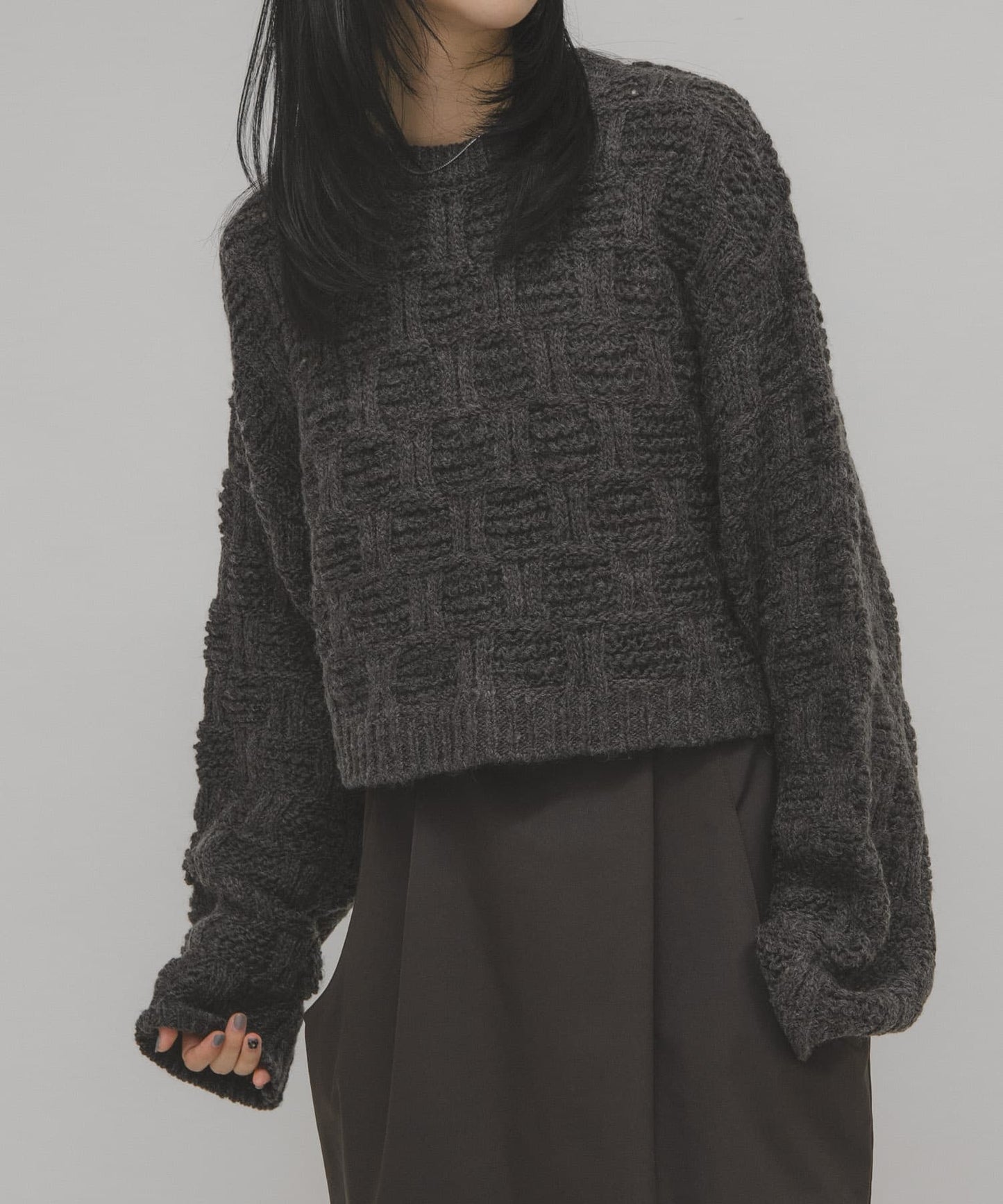 KBF grid pattern knit