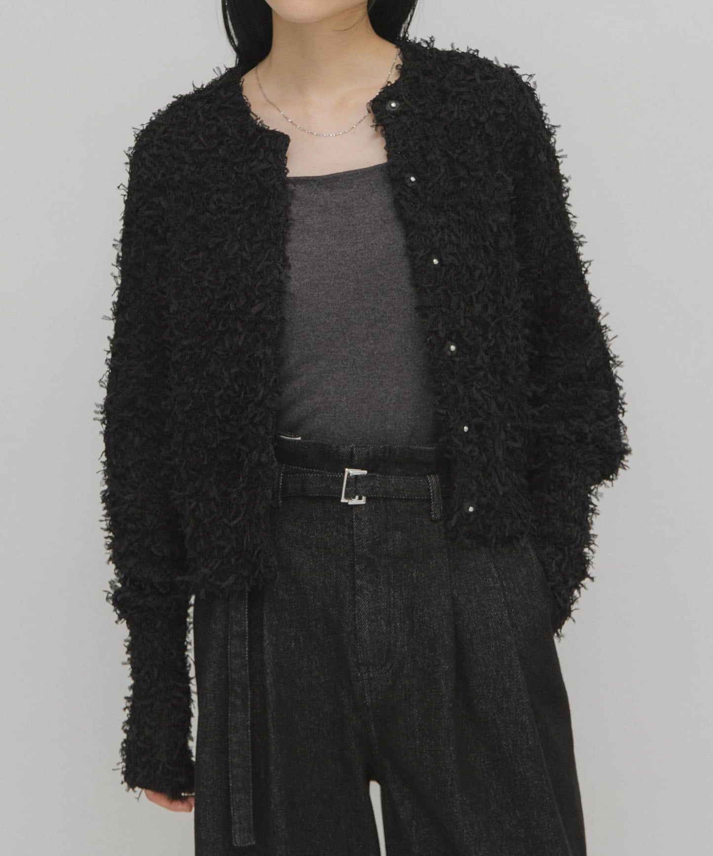 KBF tulle fringe cardigan