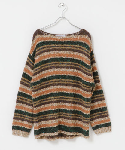 KBF 微金蔥橫條寬鬆針織Top