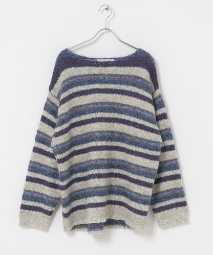 KBF 微金蔥橫條寬鬆針織Top