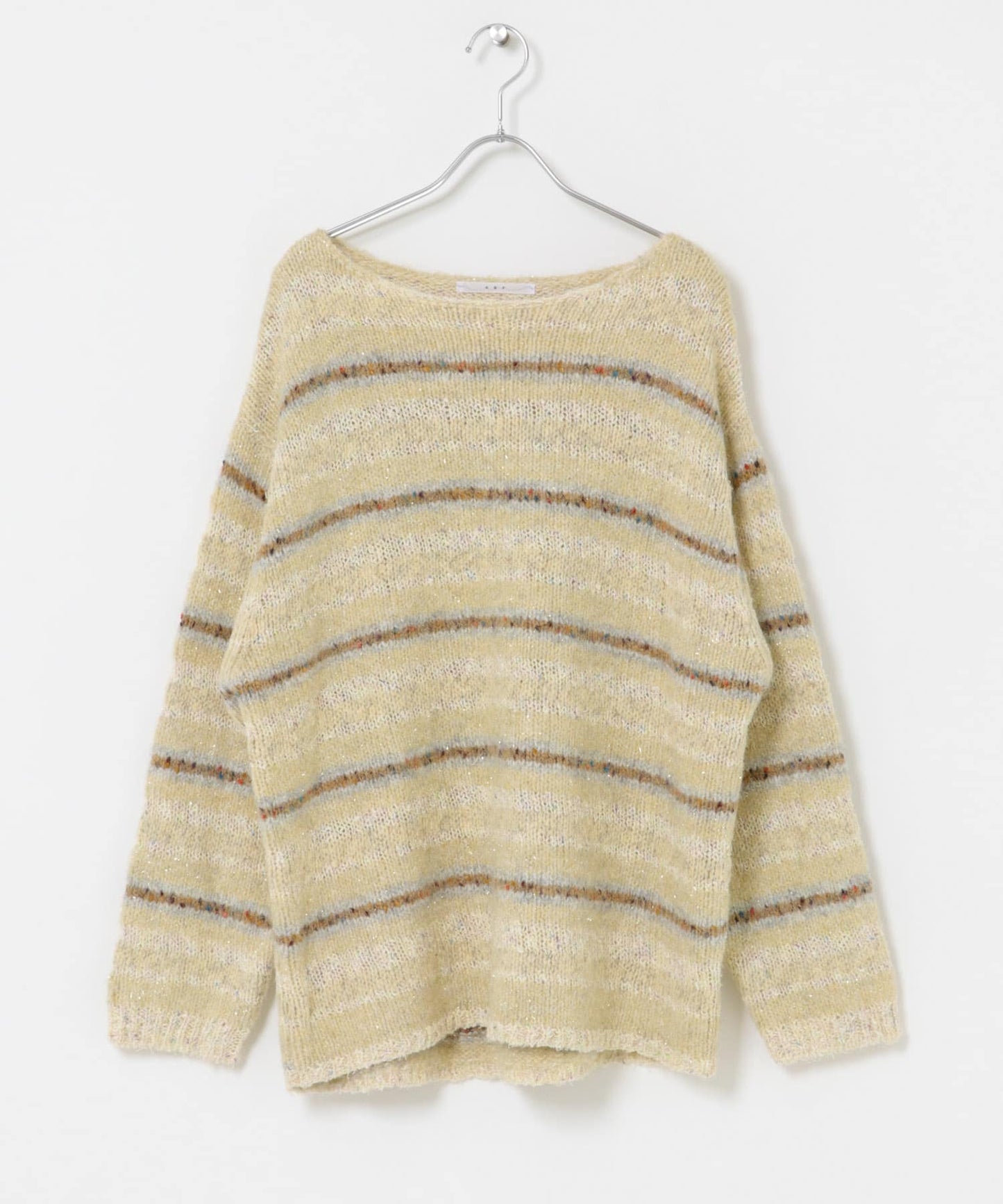 KBF 微金蔥橫條寬鬆針織Top