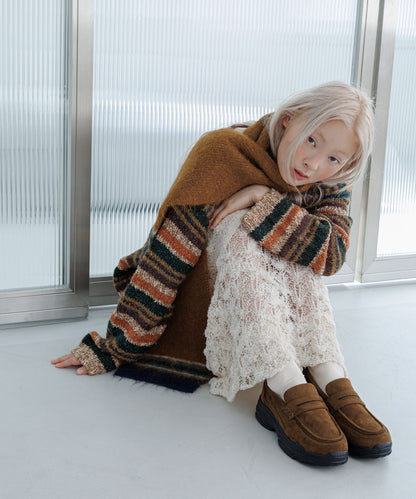 KBF 微金蔥橫條寬鬆針織Top