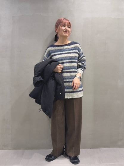 KBF 微金蔥橫條寬鬆針織Top