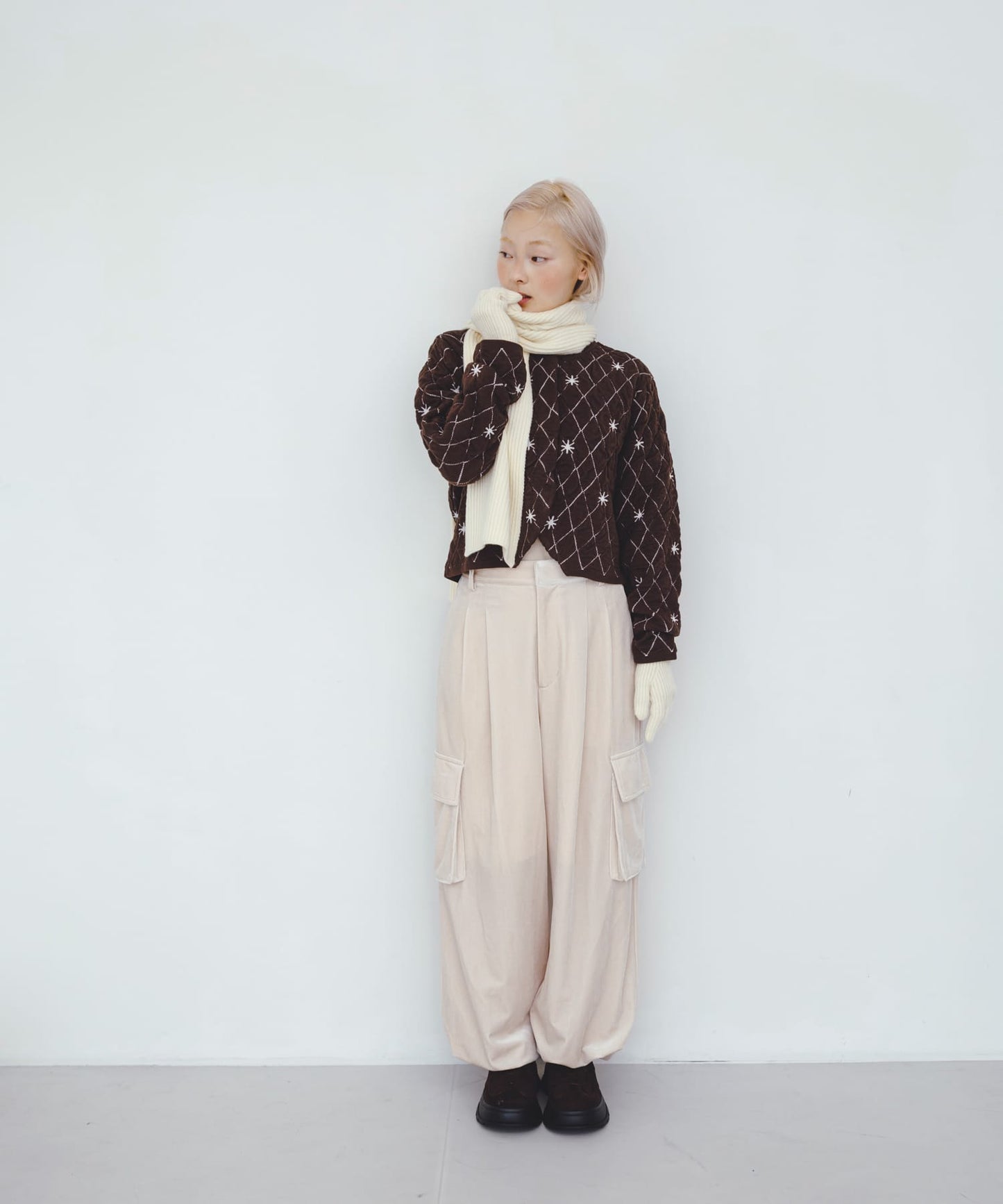 KBF 星星菱格短Cardigan