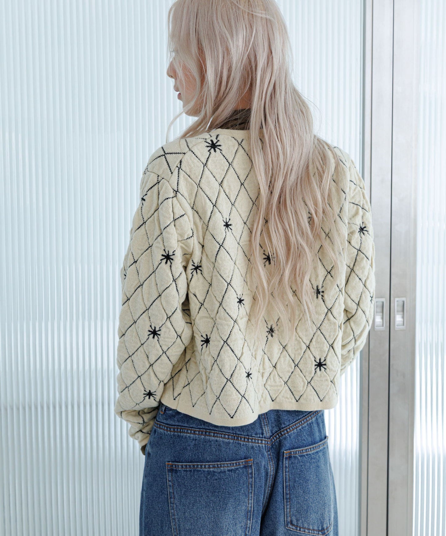 KBF 星星菱格短Cardigan