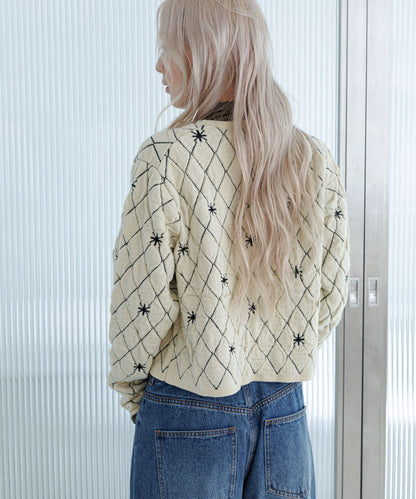 KBF 星星菱格短Cardigan