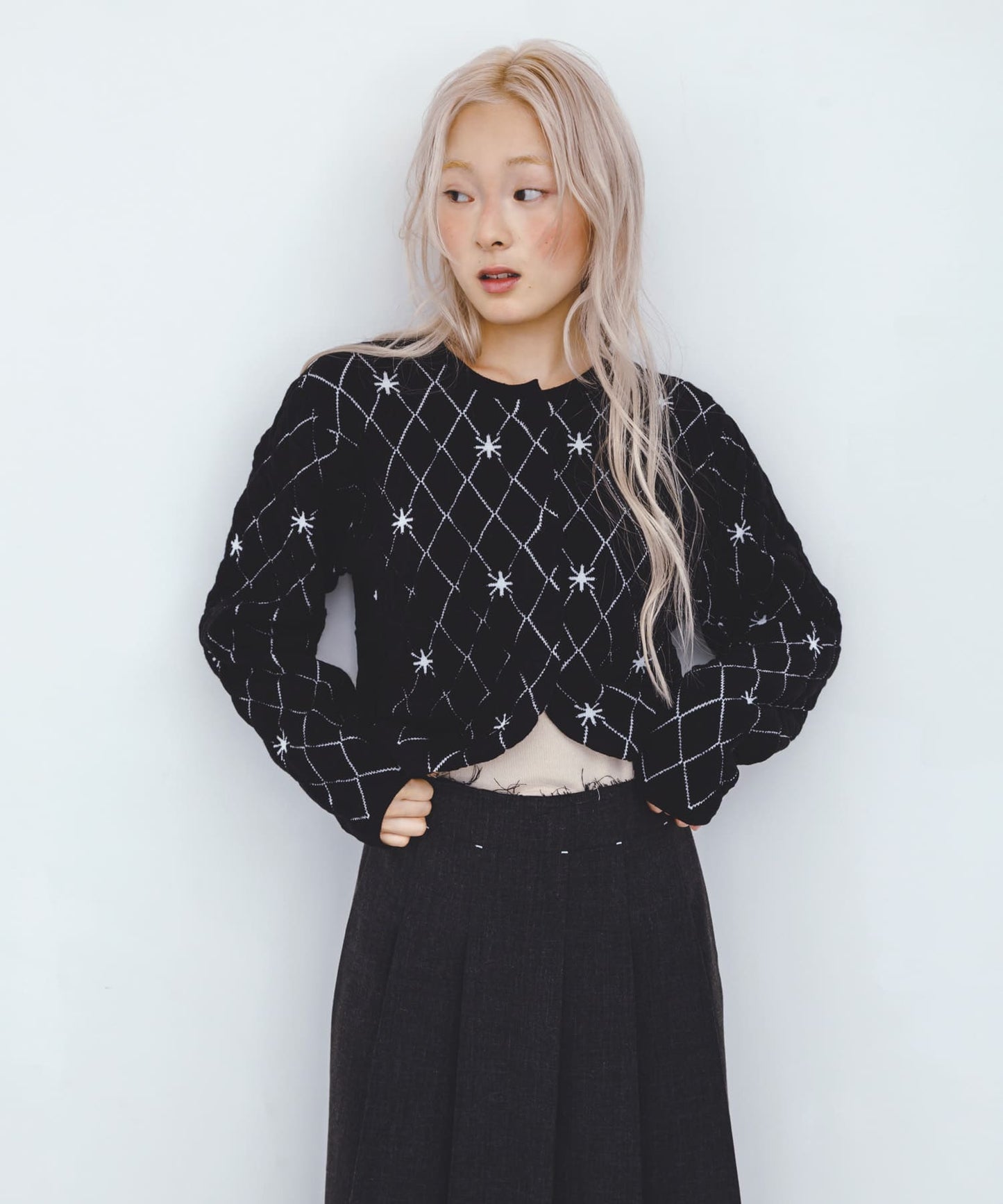 KBF 星星菱格短Cardigan