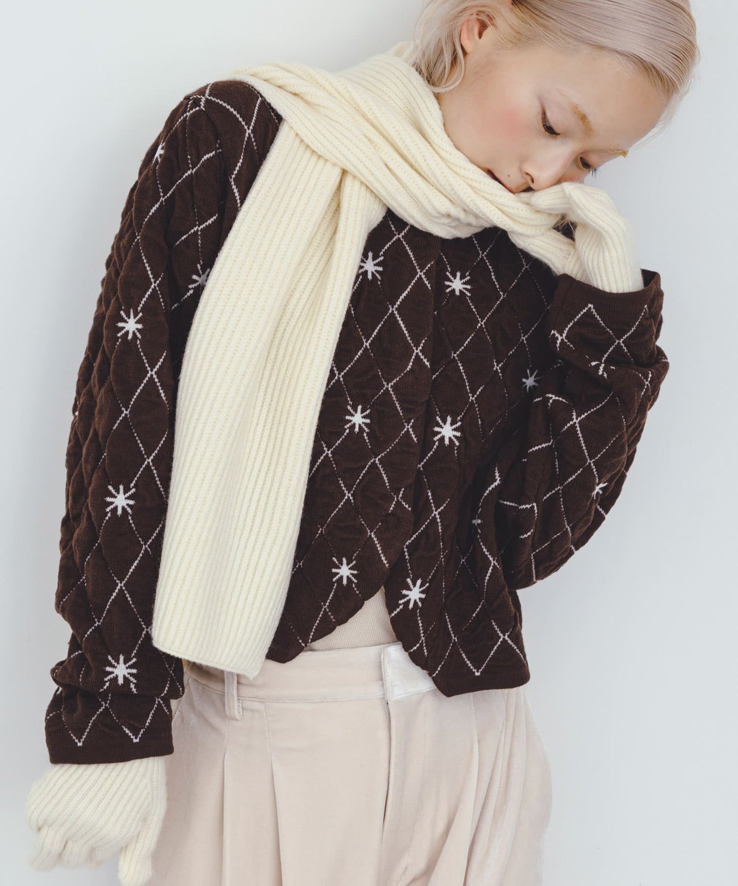 KBF 星星菱格短Cardigan