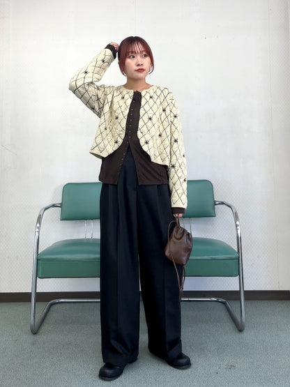 KBF 星星菱格短Cardigan