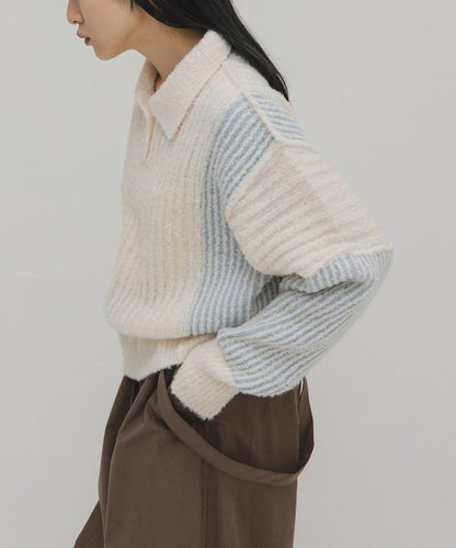 KBF Bicolor design sleeve knit
