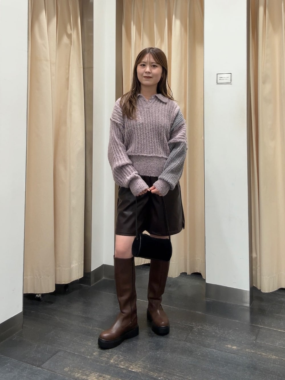 KBF Bicolor design sleeve knit