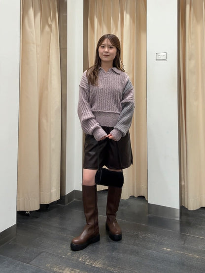 KBF Bicolor design sleeve knit