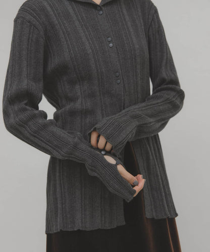 KBF 紐扣隨機羅紋針織衫