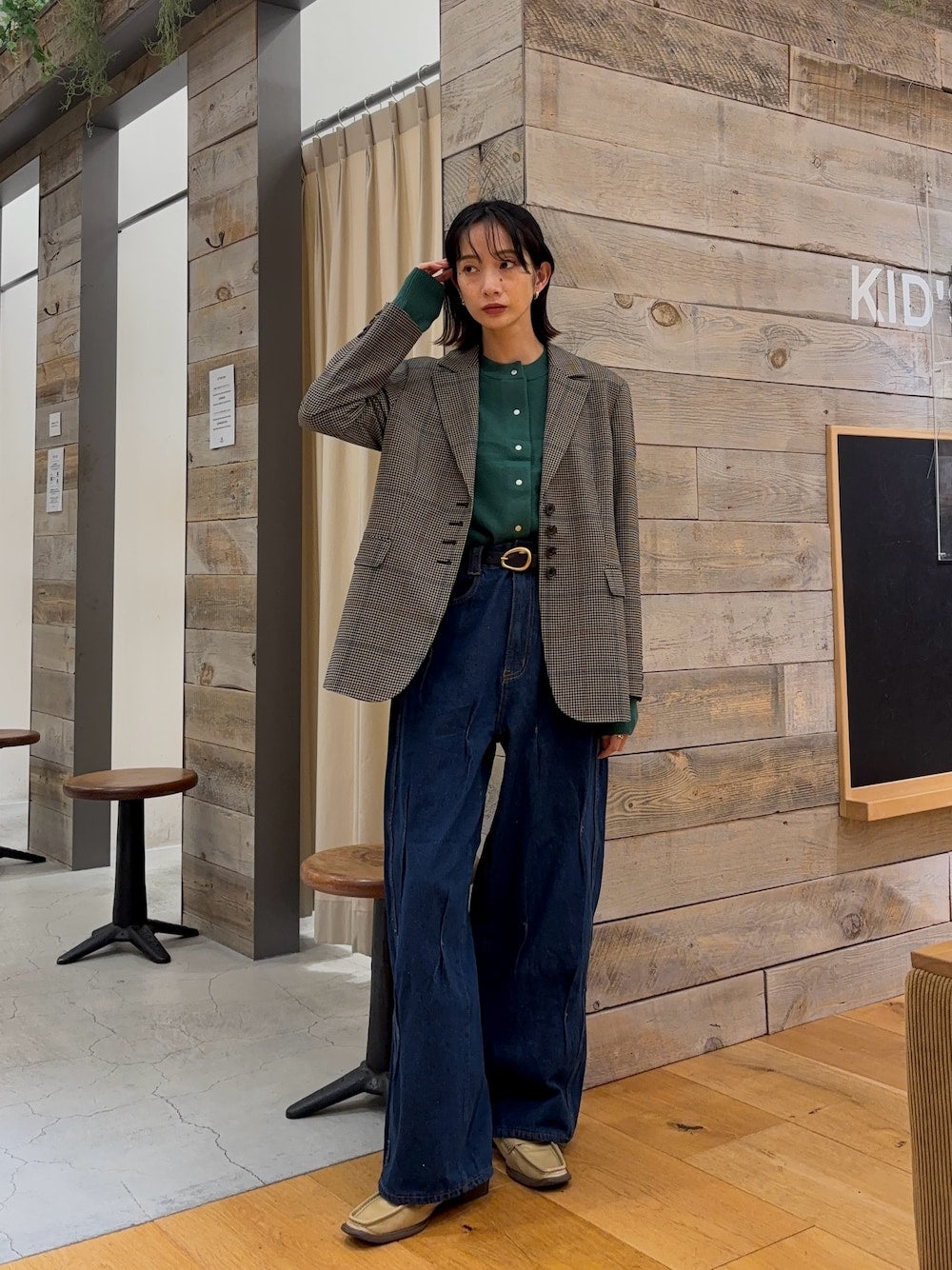 KBF 設計寬牛仔褲