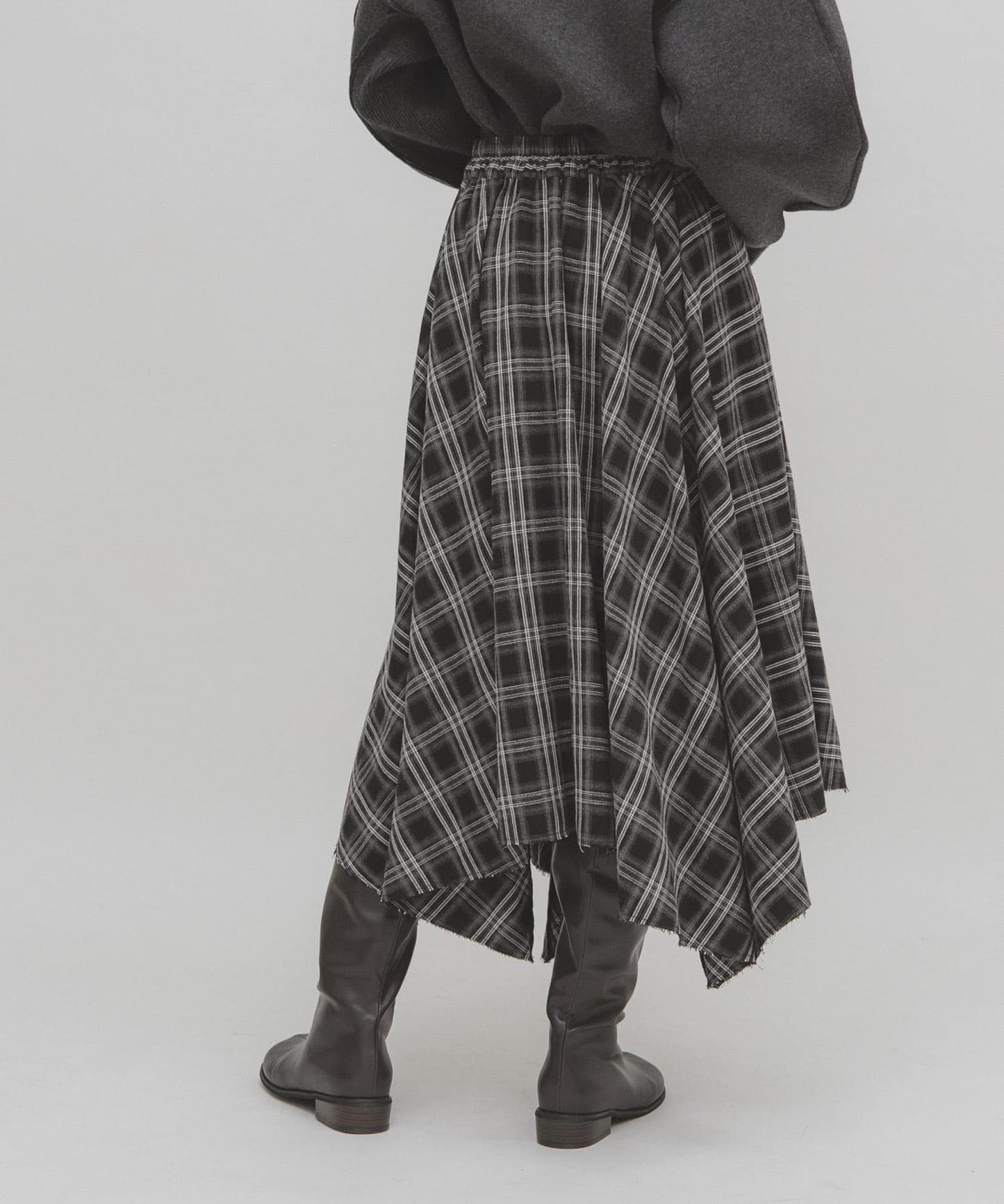 「單着 / Layer」KBF 打結格紋裙