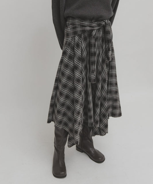 「單着 / Layer」KBF 打結格紋裙