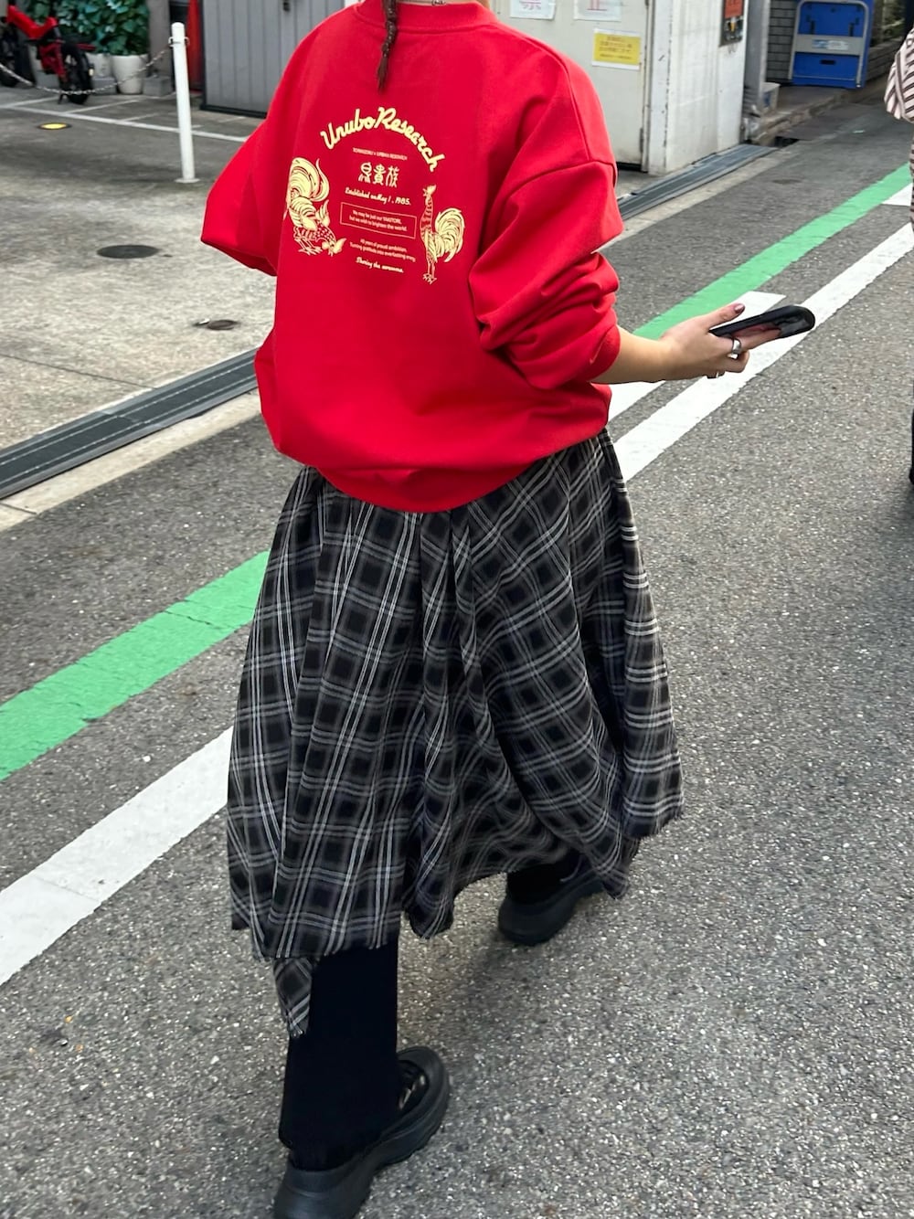 「單着 / Layer」KBF 打結格紋裙