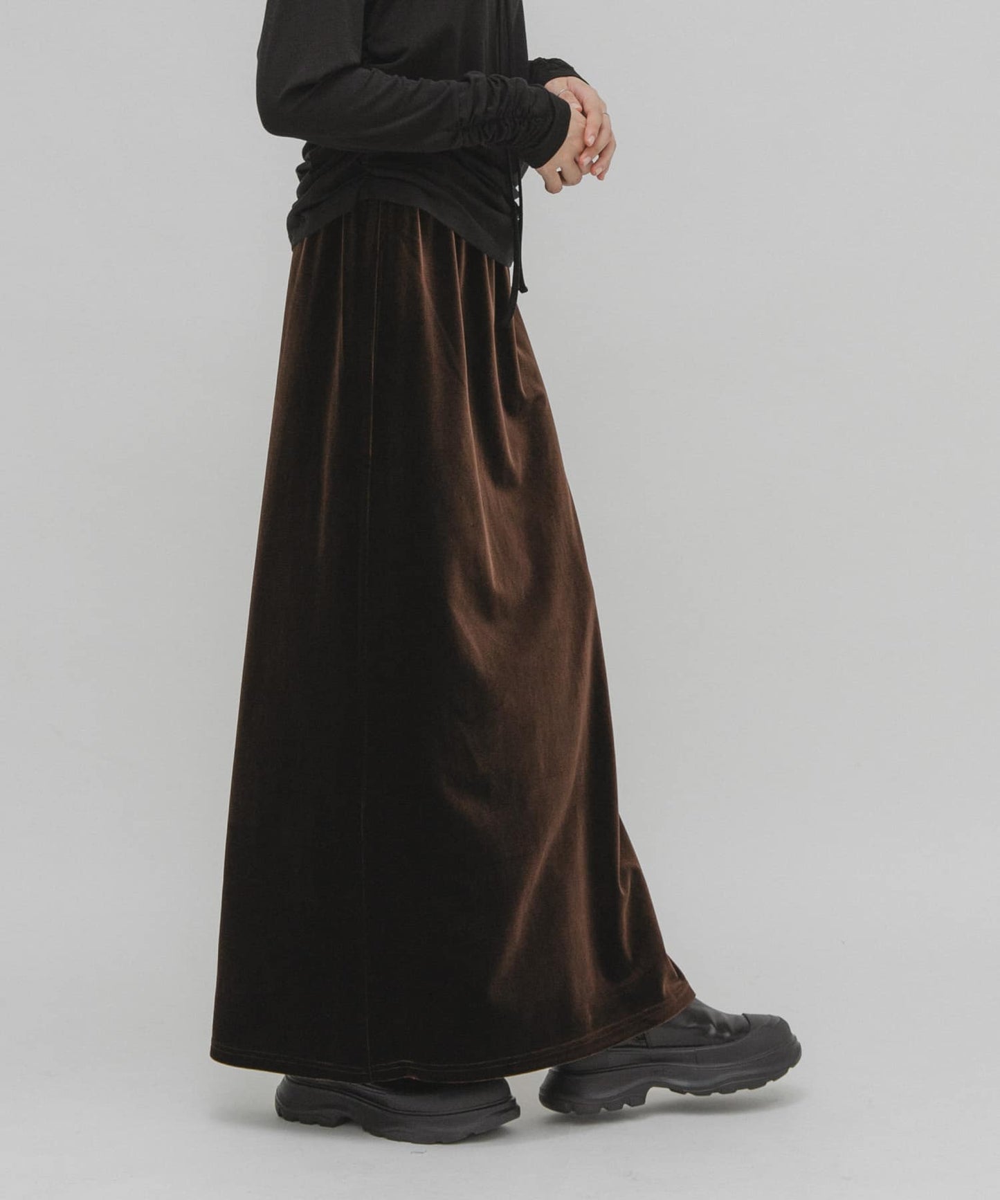 KBF 光澤天鵝絨裙