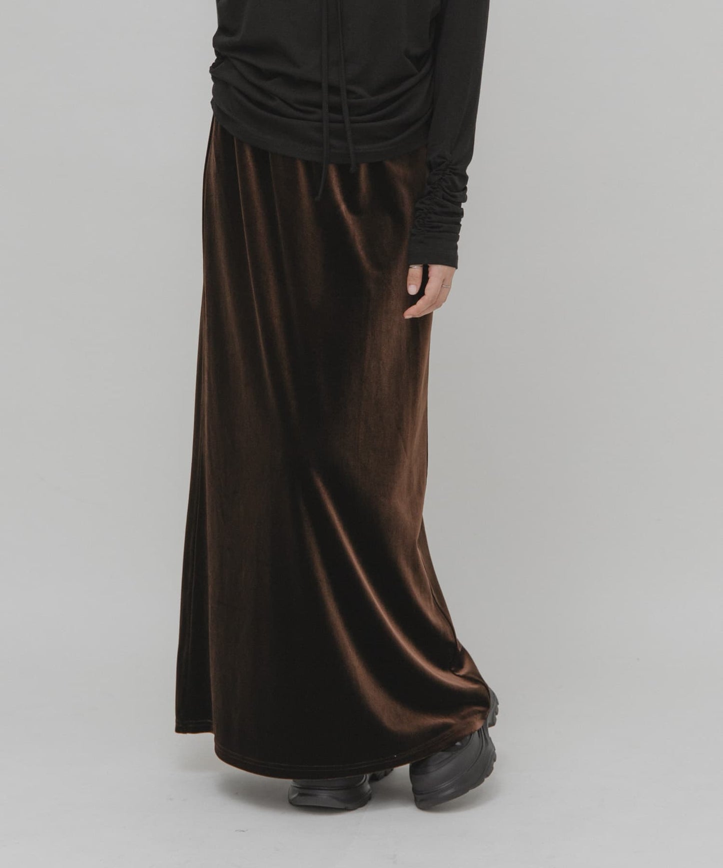 KBF 光澤天鵝絨裙