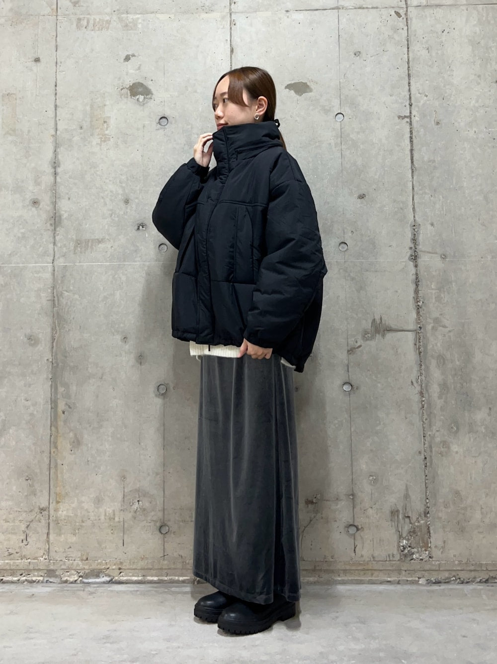 KBF 光澤天鵝絨裙