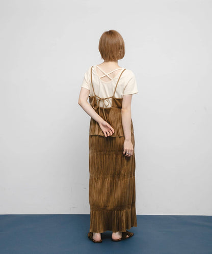 [背心+裙] KBF Majolica pleated dress SET