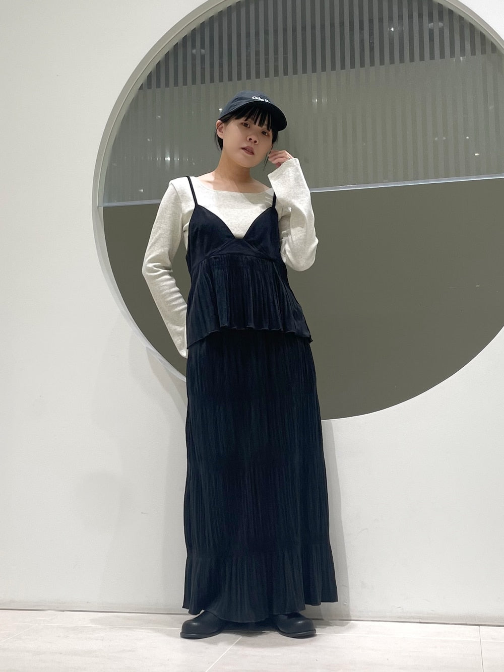 [背心+裙] KBF Majolica pleated dress SET