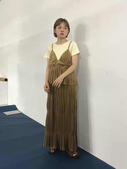 [背心+裙] KBF Majolica pleated dress SET