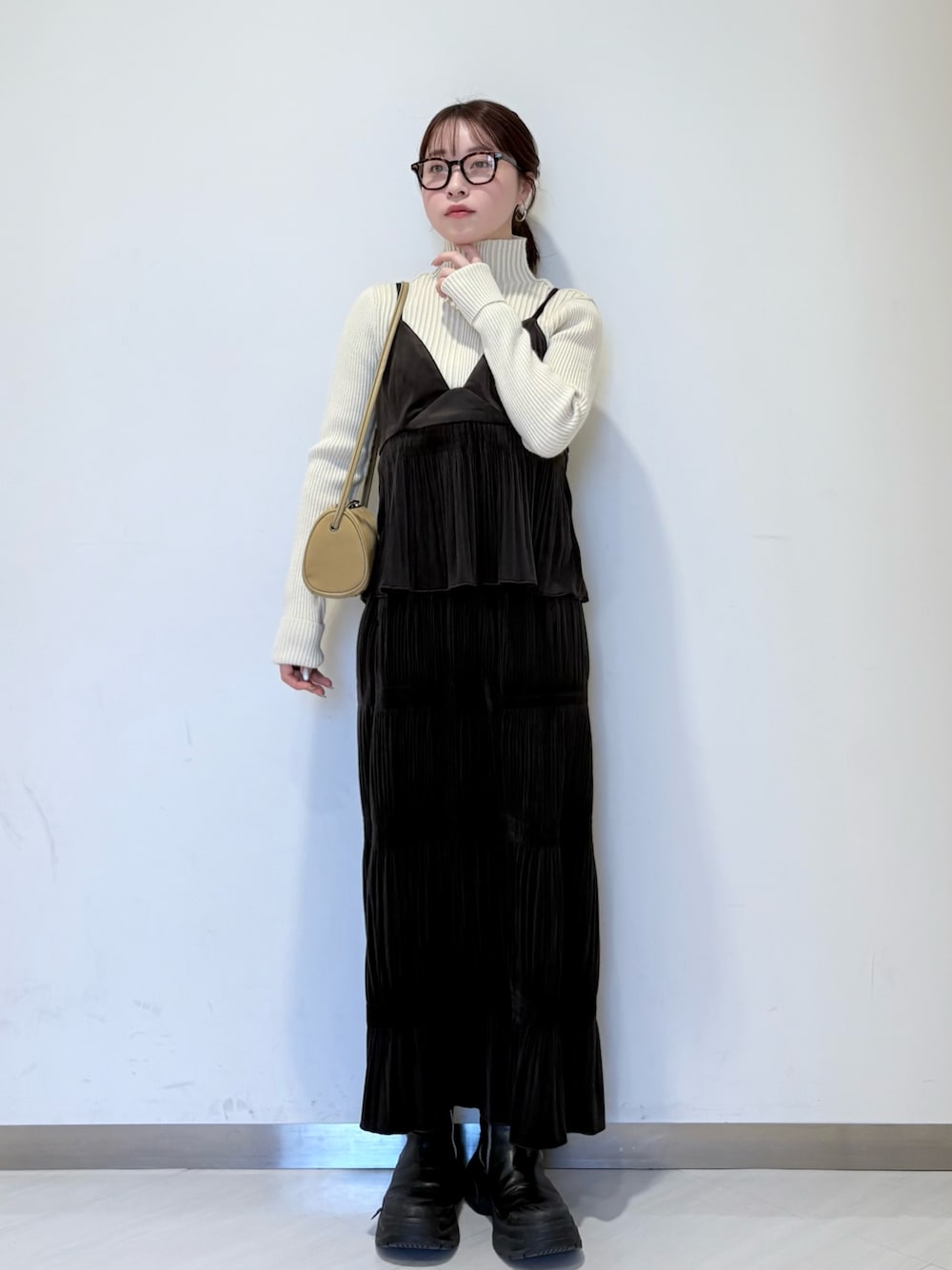 [背心+裙] KBF Majolica pleated dress SET