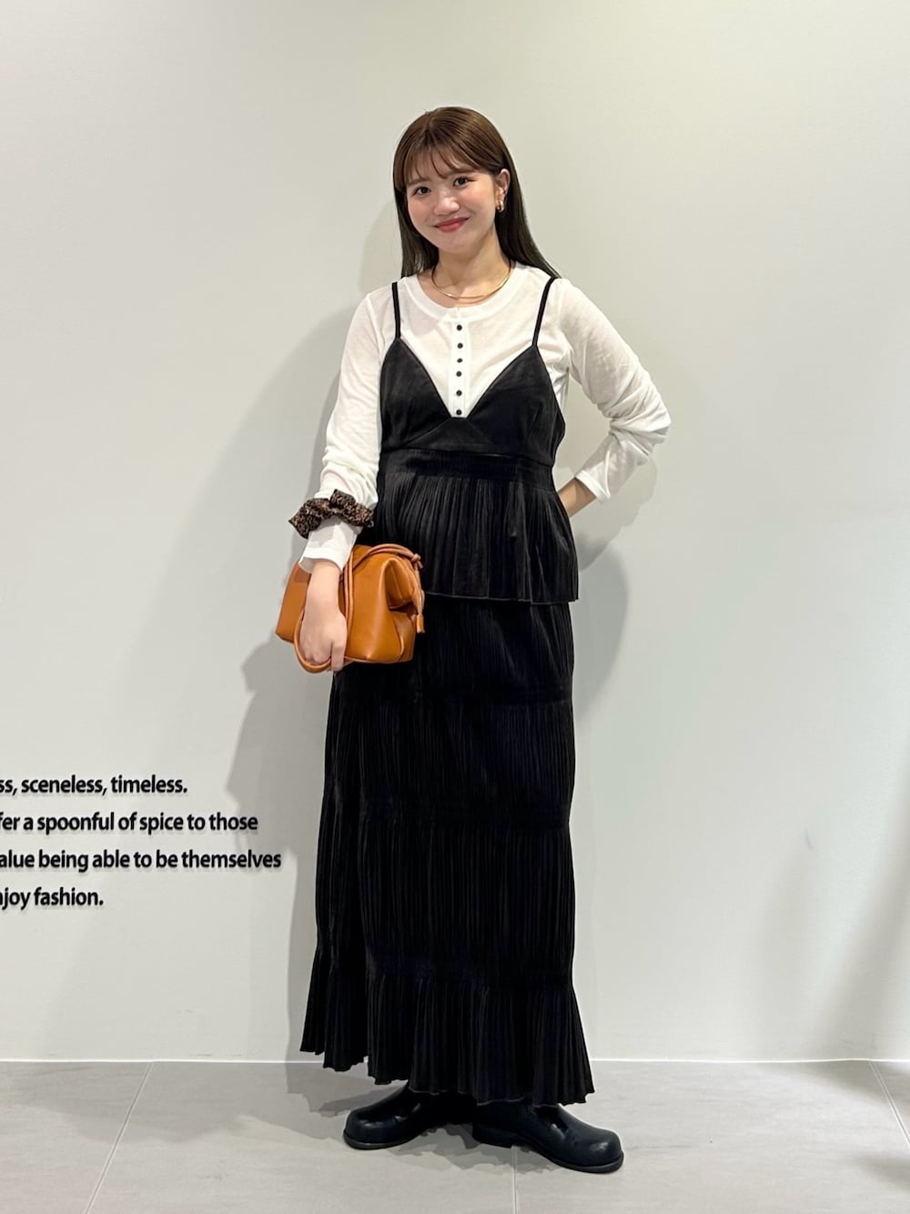 [背心+裙] KBF Majolica pleated dress SET