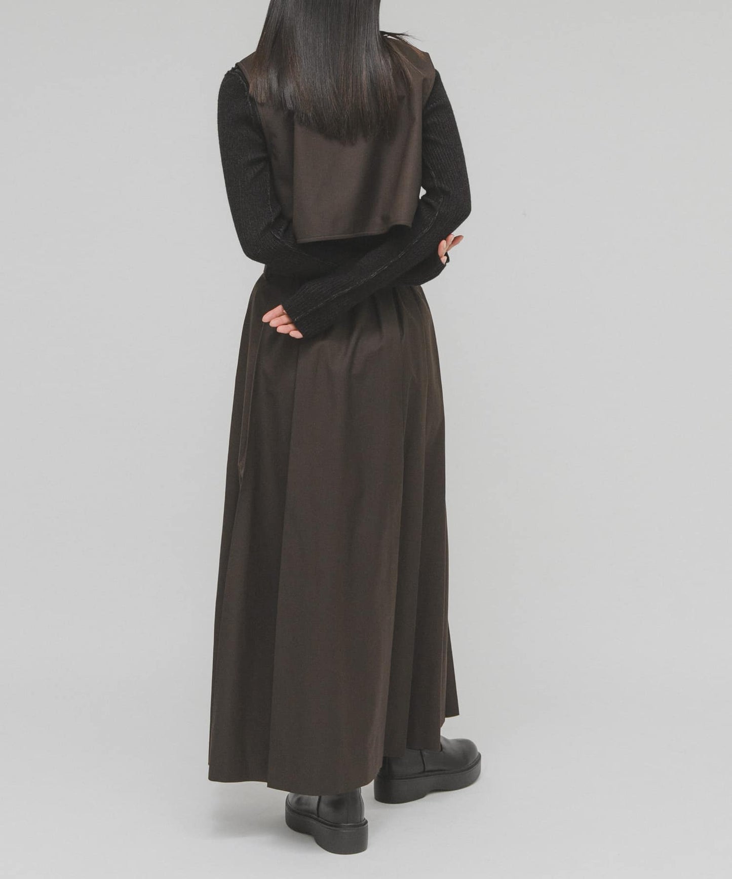 KBF 綁帶上衣+大百褶裙SET