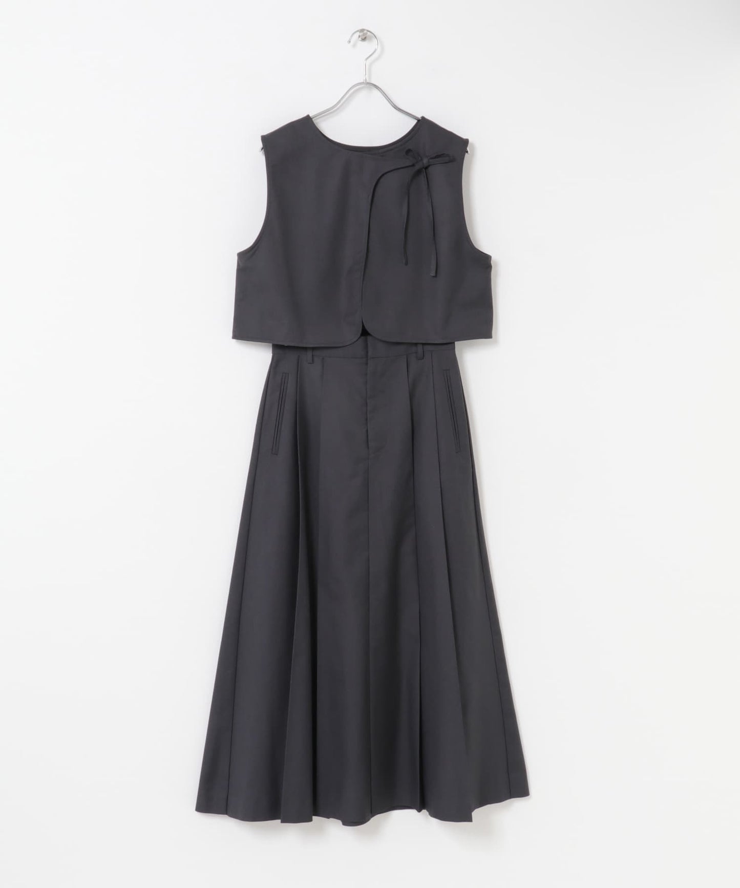 KBF 綁帶上衣+大百褶裙SET