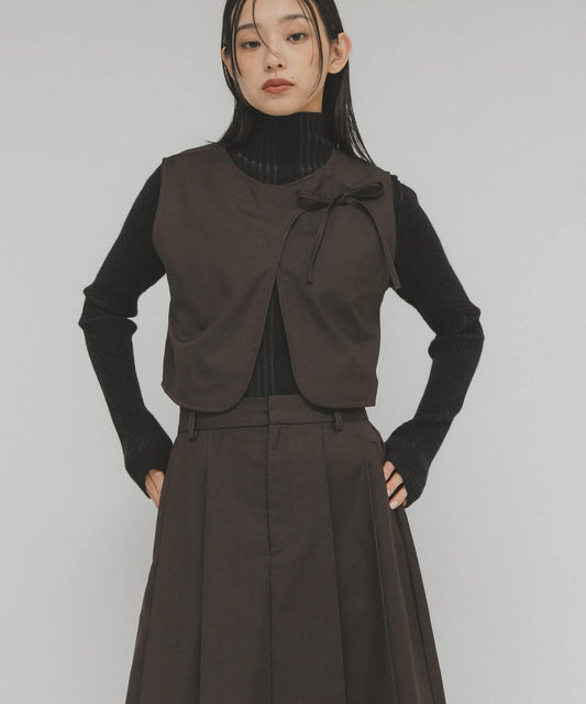 KBF 綁帶上衣+大百褶裙SET