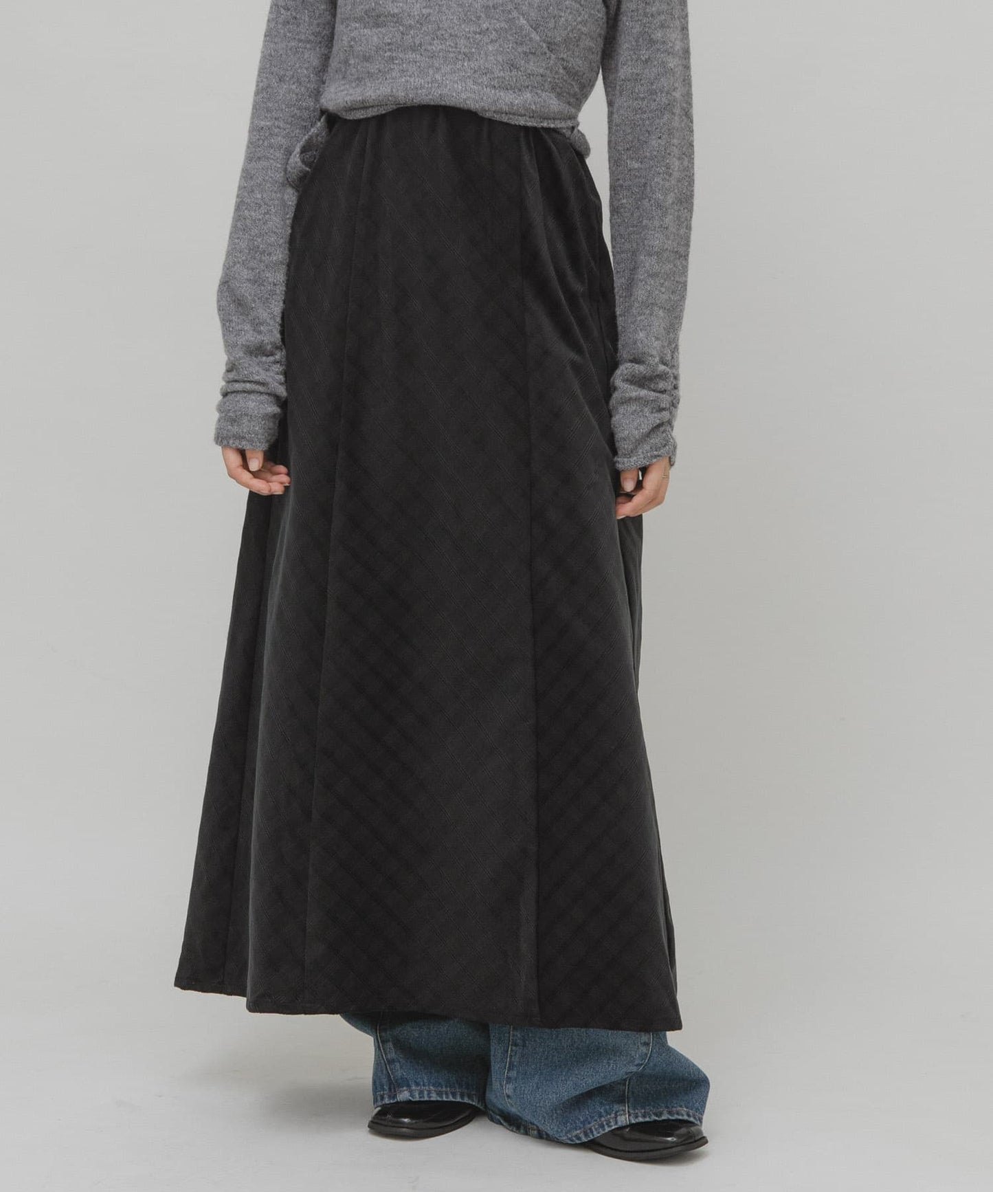 KBF 格紋燈芯絨吊帶連身裙