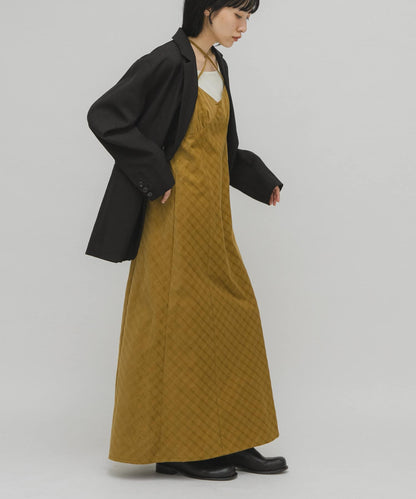 KBF 格紋燈芯絨吊帶連身裙