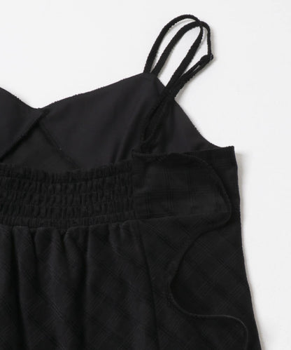 KBF 格紋燈芯絨吊帶連身裙