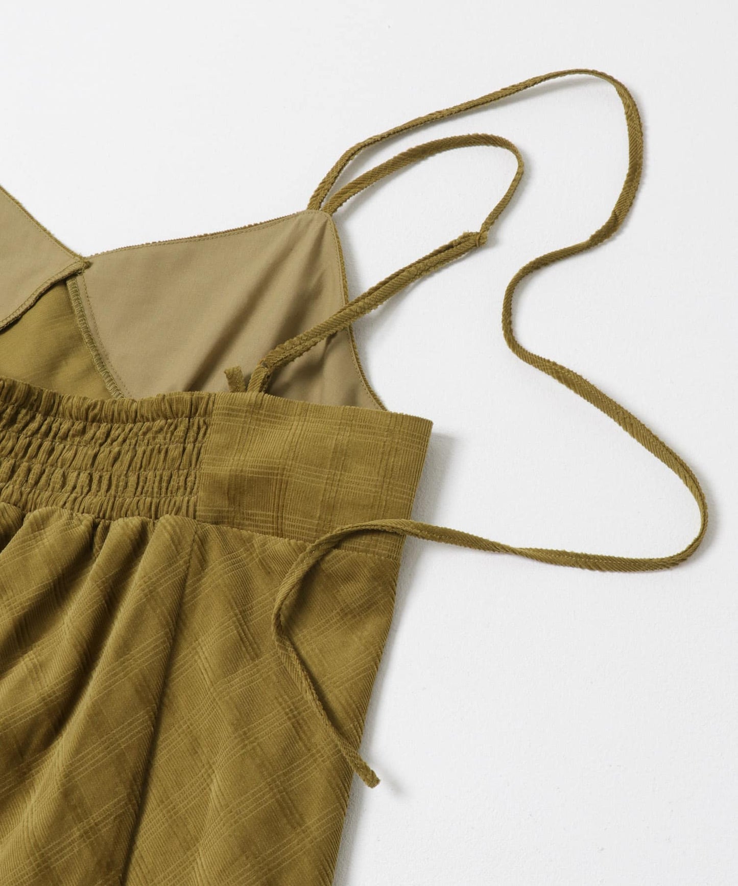 KBF 格紋燈芯絨吊帶連身裙