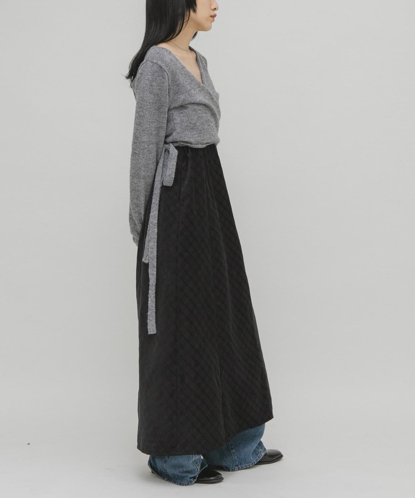 KBF 格紋燈芯絨吊帶連身裙