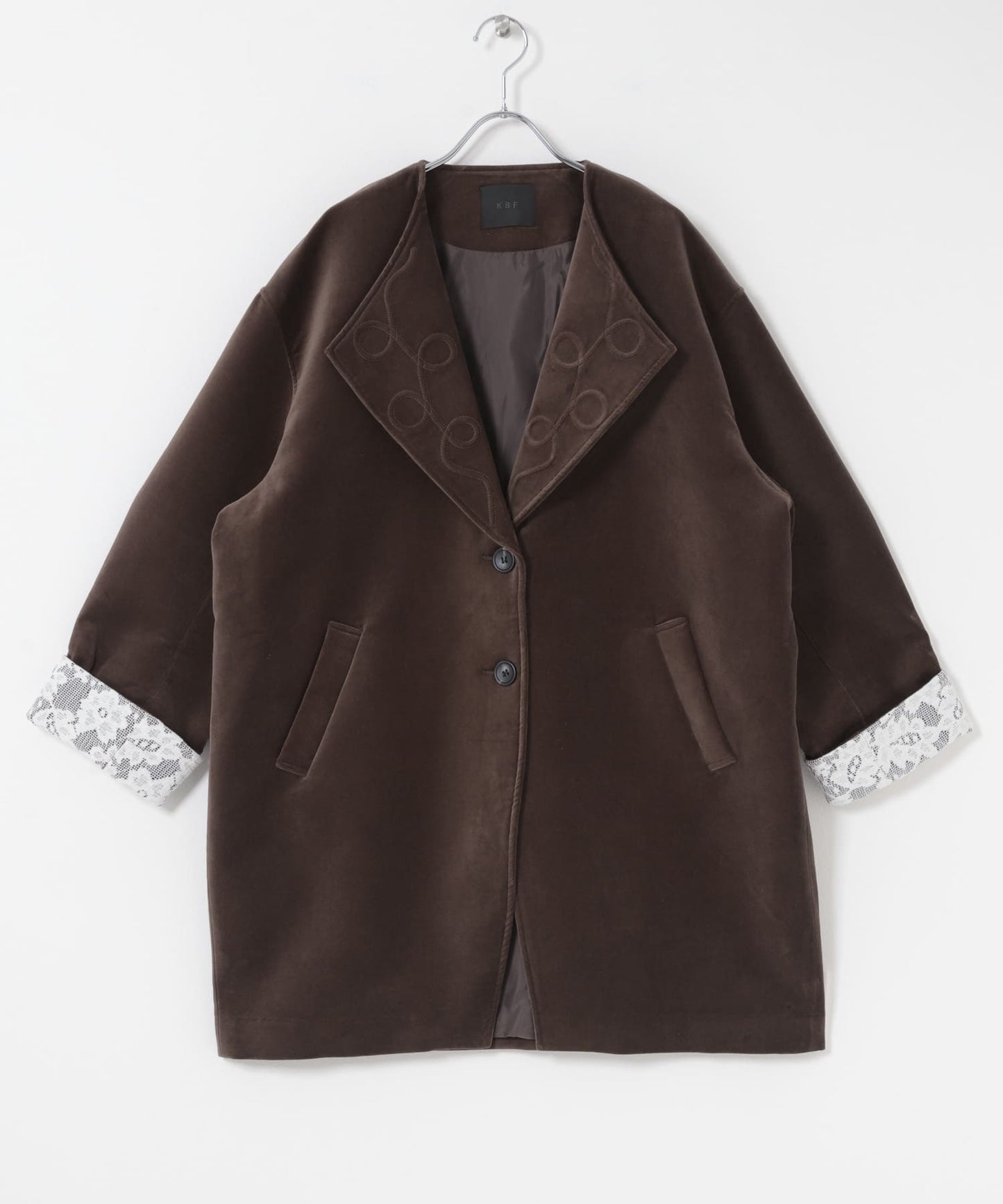 「手袖領口超靚」 KBF絲絨寬版外套