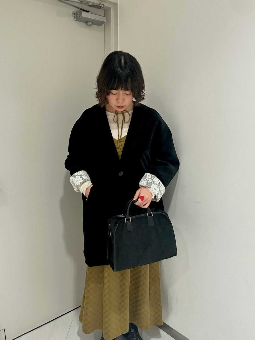 「手袖領口超靚」 KBF絲絨寬版外套