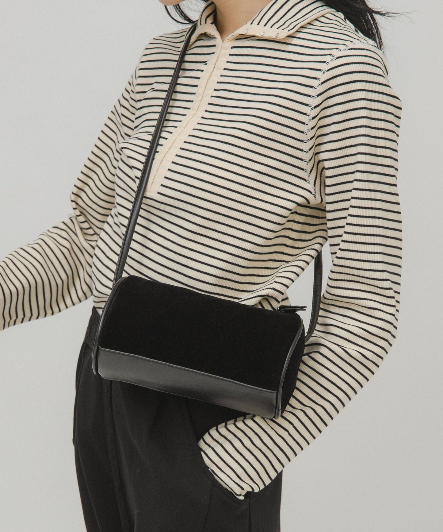 KBF Stitch design velor mini bag