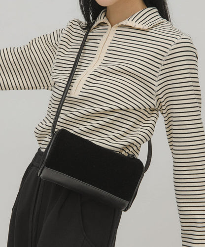 KBF Stitch design velor mini bag
