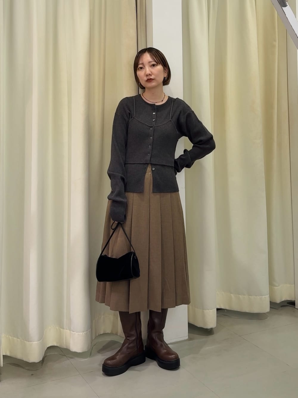 KBF Stitch design velor mini bag