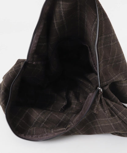 KBF Wool mix 2WAY 格紋大包包