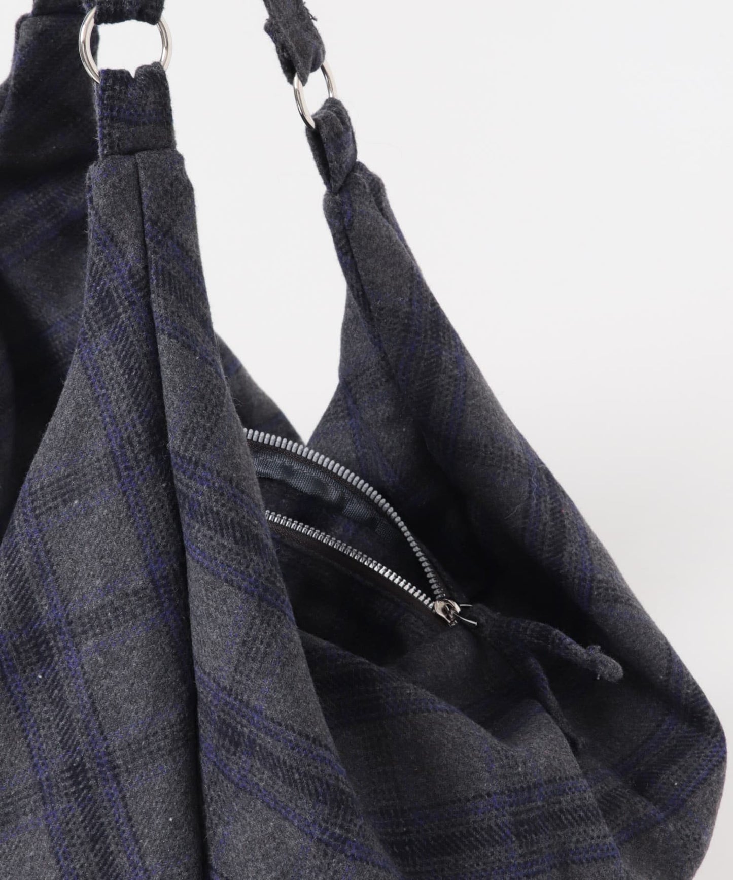 KBF Wool mix 2WAY 格紋大包包