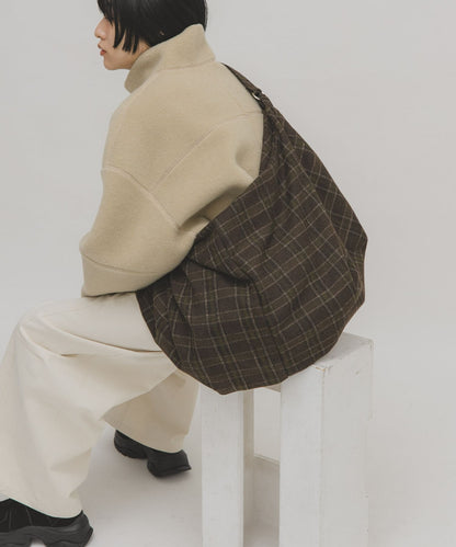 KBF Wool mix 2WAY 格紋大包包