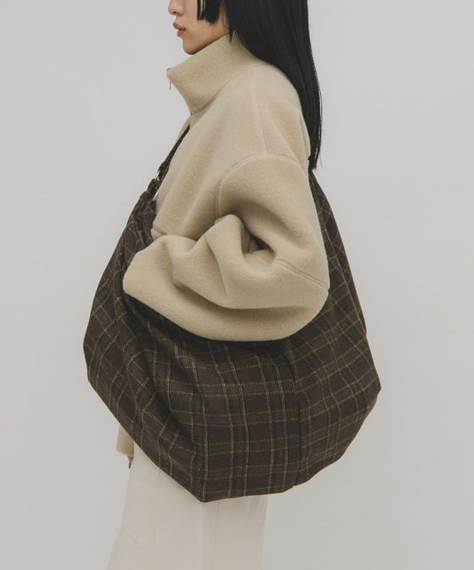 KBF Wool mix 2WAY 格紋大包包