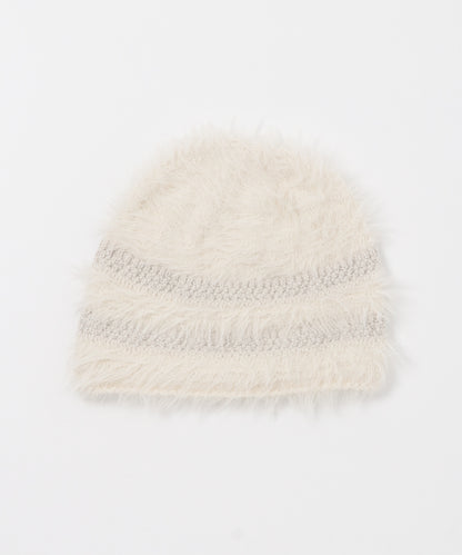 KBF line design shaggy knit beanie