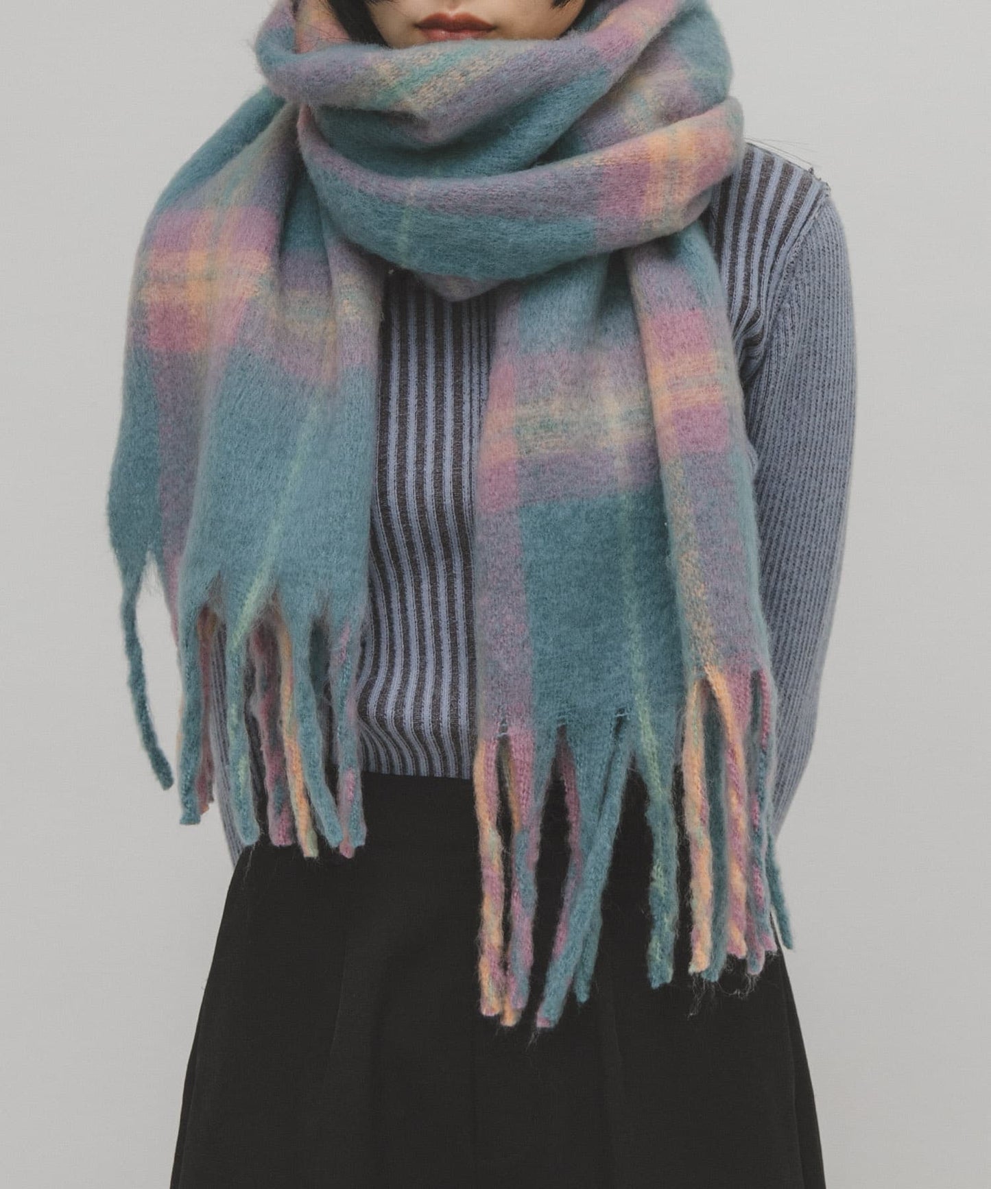 KBF boucle check stole