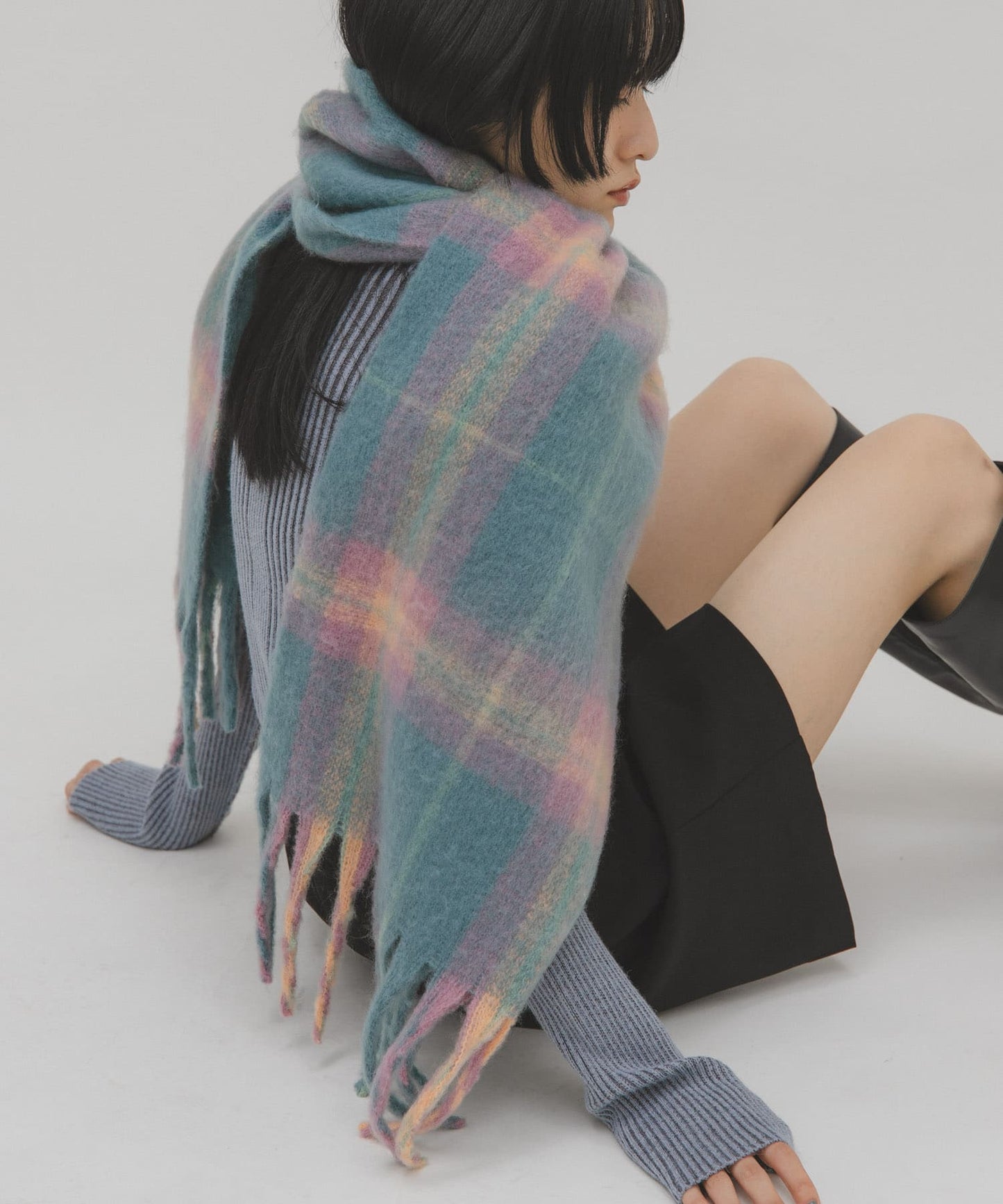 KBF boucle check stole