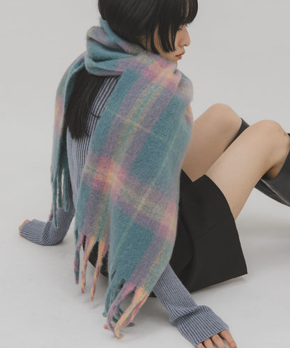 KBF boucle check stole